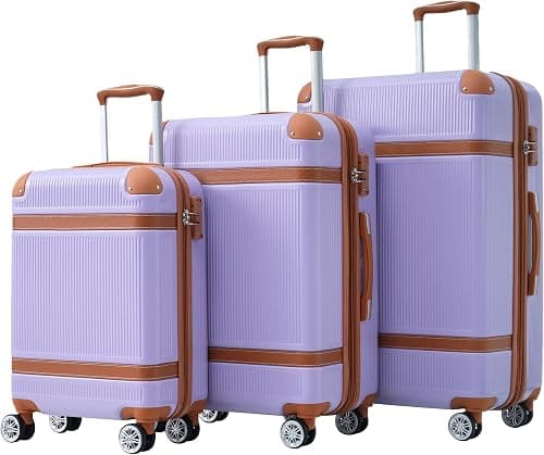 Hard Shell Suitcase 3 Piece,Travel Luggage Sets 20"+24''+28", Expandable Hardside Luggages Spinner Suitcase With Spinner Wheels & Tsa Lock,Hard Luggage Set For Women Men على Amazon.ae - متتبع الأسعار