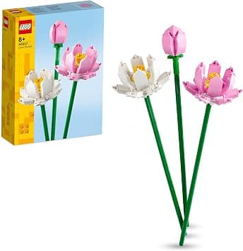 LEGO Botanicals Lotus Flowers - Faux Flower Bouquet Building Set for 8+ Year Old Girls and Boys - Bedroom Decoration or Desk Decor - Botanical Collection Birthday Gift Idea - 40647 - متتبع أسعار Amazon.sa