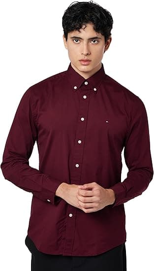 Tommy Hilfiger Mens Flex poplin solid rf Regular Fit Shirt (pack of 1) on Amazon.ae - Price Tracker