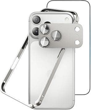 Metal Bumper Case for iPhone 17 Pro Max, Aluminum Frame Slim Case [Separate Metal Lens Protector] [HD Tempered Glass Screen Protector] [Hippocampal Buckle Design] Cover for iPhone 17 Pro Max 6.9 Inch on Amazon.ae - Price Tracker