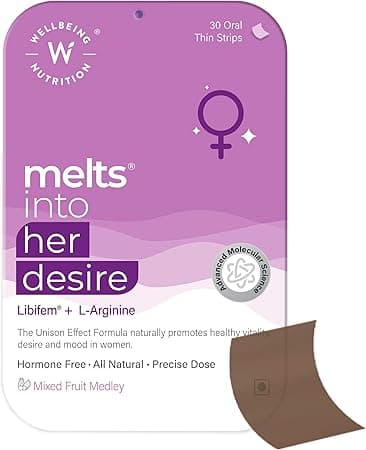 Wellbeing Nutrition melts Her Desire | Libifem, L-Arginine, Ashwagandha &amp; Vitamin E | Increase Drive and Energy in Women (30 Oral Strips) on Amazon.ae - Price Tracker