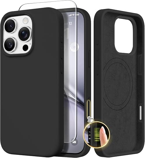 Magnetic Phone Case for iPhone 14, Compatible with MagSafe, Screen Protector, Silicone Shockproof Protective Cover, Anti-Scratch, Full Body Protective (Black, For iPhone 14) on Amazon.ae - Price Tracker