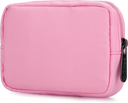 E-Tree Cute Small Pouch, Makeup Cosmetic Bag,Make up Bag for Purse,Toiletry Zipper Pouch,Tech Electronic Organizer Travel Case, Pink, Travel Makeup Bag on Amazon.ae - Price Tracker