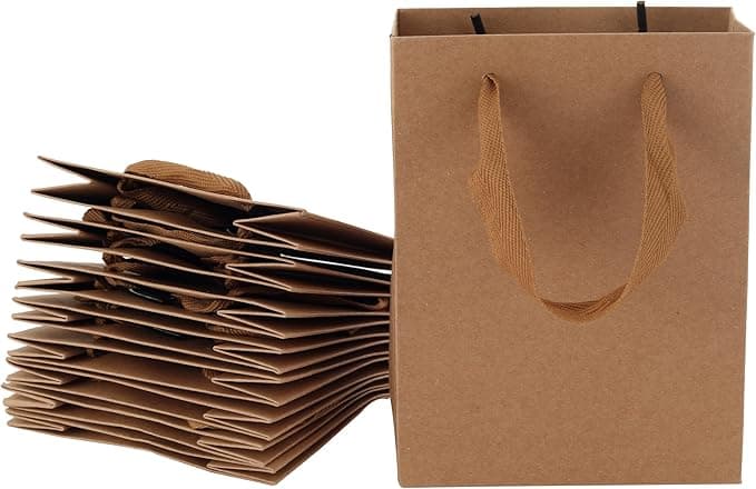 REDDOTGIFT® 10-Pack Very Small Shopping Paper Bags H16x12.5x5.7cm Kraft Plain Paper Bags 230gsm thickness paper bags with Ribbon Handle on Amazon.ae - Price Tracker