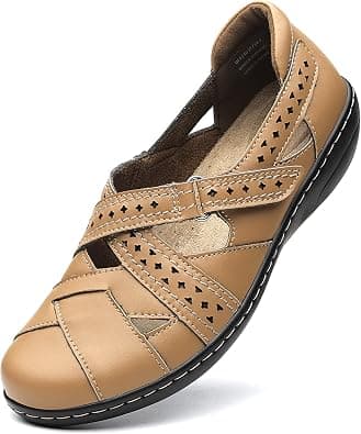 Irrefour Women's Classic Genuine Leather Casual Loafer Cute Slip-On Fashion Closed Toe Flat Sandal Comfy Work Sandal Everyday Walking Shoe - Best Deal Finder