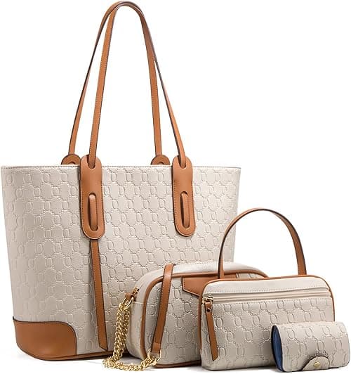 Women Fashion Handbags Wallet Tote Bag Shoulder Bag Satchel Purse Top Handle Set على Amazon.ae - متتبع الأسعار