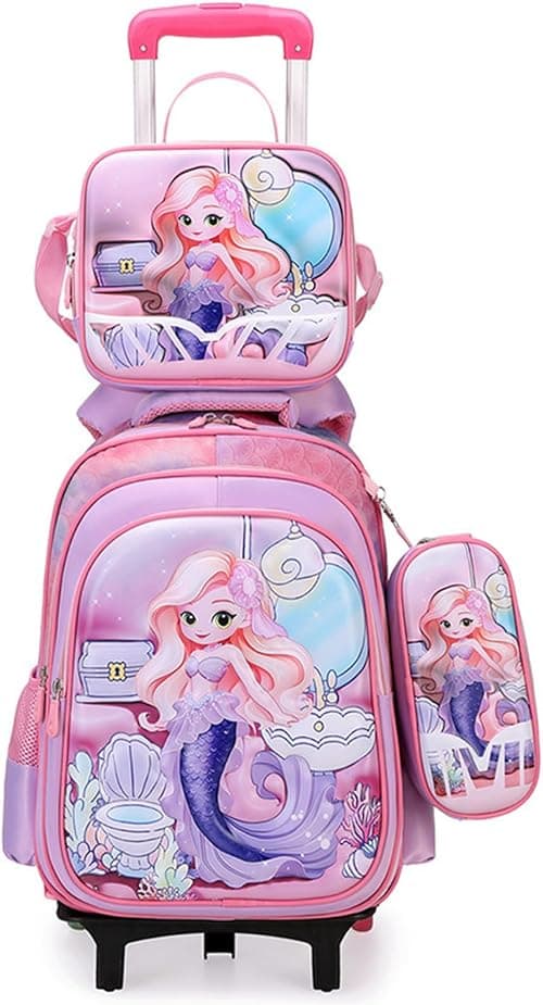 Kids Rolling Backpack Luggage with Wheels, Unisex Child Toddler Unicorn Roller School Bag with Pencil Case, Lunch Bag, Girls Boys Bookbag Travel Suitcase on Amazon.ae - Price Tracker
