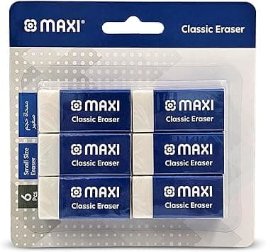Maxi Classic Dust Free Eraser Medium [Pack of 6pc Blister] For erasing performance for School, Office and Home - Amazon.ae Price Tracker