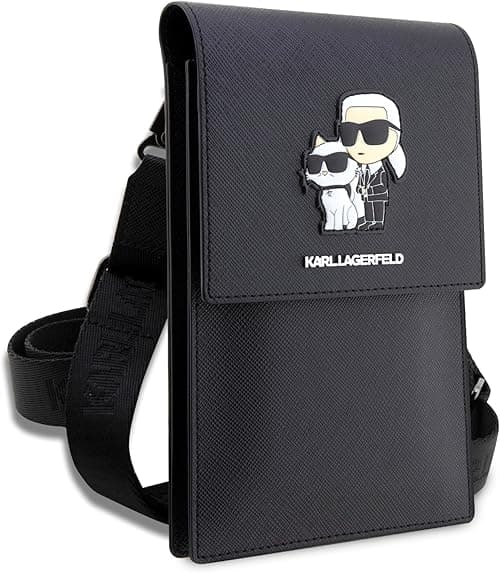 CG MOBILE Karl Lagerfeld Saffiano K&C NFT Phone Pouch, Officially Licensed, Adjustable Strap, Daily Use, Durable Quality, Luxury Design, Handy & Easy To Use, Compact & Portable (Black) on Amazon.ae - Price Tracker