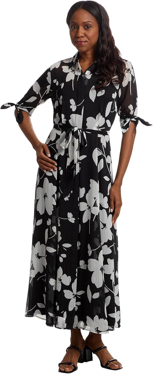 Calvin Klein Women's Floral Chiffon Shirt Dress on Amazon.ae - Price Tracker