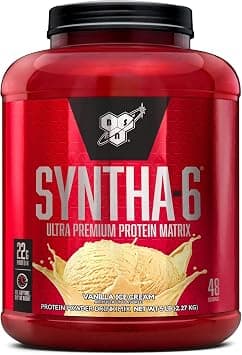 BSN Syntha-6 Ultra Premium Protein Matrix, Whey Protein Powder, Micellar Casein, Milk Protein Isolate Powder - Vanilla Ice Cream, 5 lbs, 48 Servings (2.27 KG) على Amazon.ae - متتبع الأسعار