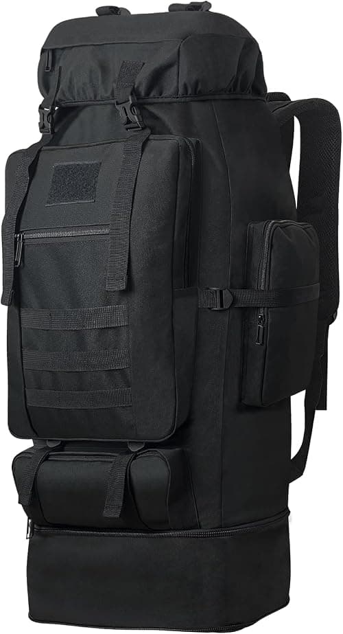 100L Hiking Backpack, Backpack for Men Travel Backpack, Hiking Bag for Women Large Trekking Bag, Water Resistant Rucksack Hiking Daypack, Hiking Bag Lightweight Hiking Backpack (Black) on Amazon.ae - Price Tracker