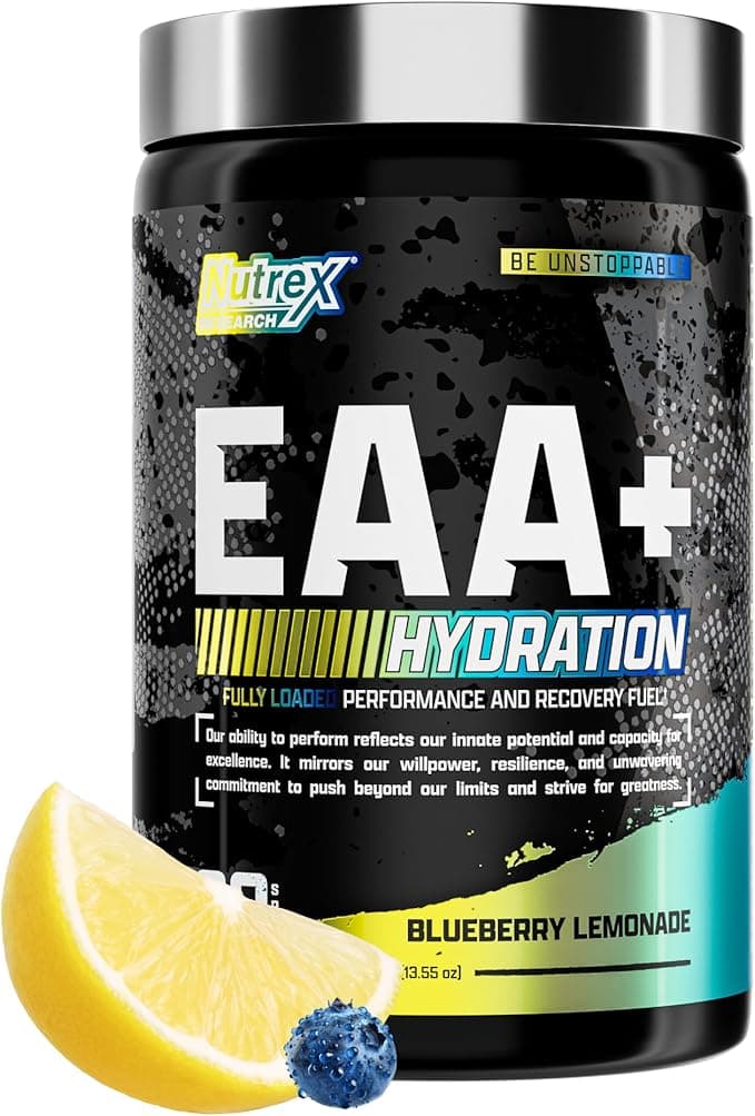 Nutrex Research EAA Hydration | EAAs + BCAA Powder | Muscle Recovery, Strength, Muscle Building, Endurance | 8G Essential Amino Acids + Electrolytes | Blueberry Lemonade 30 Servings on Amazon.ae - Price Tracker