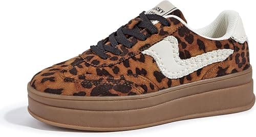 LUCKY STEP Women's Platform Fashion Sneakers Thick Sole Suede Genuine Leather Classic Rubber Gum Sole Low Top Casual Walking Shoes on Amazon.ae - Price Tracker