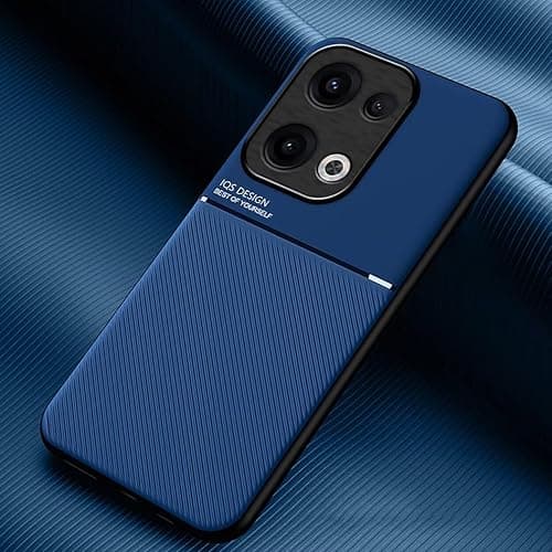 Cover for Oppo Reno 13 5G, Ultra-Slim PU + TPU Silicone Non-Slip Shockproof Case with Texture Bumper Case Cover - Blue على Amazon.ae - متتبع الأسعار