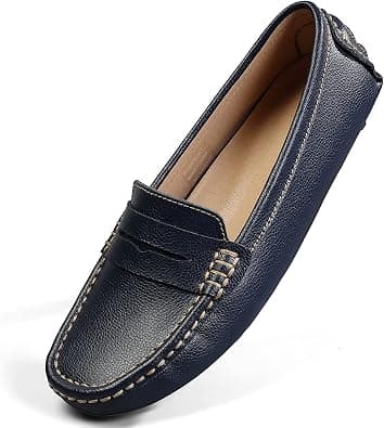 Artisure Women's Classic Genuine Leather Penny Loafers Driving Moccasins Casual Slip On Boat Shoes Fashion Comfort Flats على Amazon.ae - متتبع الأسعار