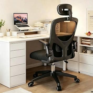 Ergonomic Office Chair with High Back Mesh, Adjustable Seat Height, 3D Armrests, Headrest, Support Rolling Work Swivel Task Chair with Wheels, Black على Amazon.ae - متتبع الأسعار