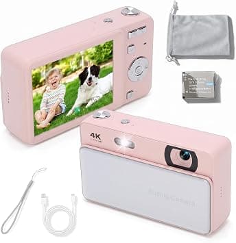 Denash 4K 64MP Sliding Digital Camera for Travel Teens Students (Pink) | Portable Retro Cameras HD Auto Focus 16X Zoom with 2.8in Screen, Vlog for Photography Video Boys Girls Beginners Gifts on Amazon.ae - Price Tracker