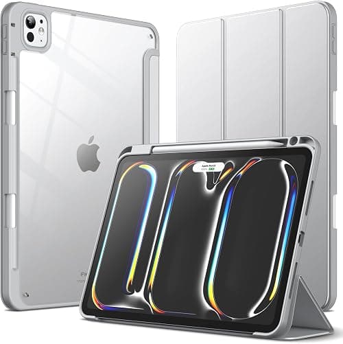 JETech Case for iPad Pro 11" M5/M4, Silver | Cover for 2025/2024 Model, Clear Transparent Back, Pencil Holder, Slim Shockproof Protection, Tri-Fold Stand, Auto Wake/Sleep on Amazon.ae - Price Tracker