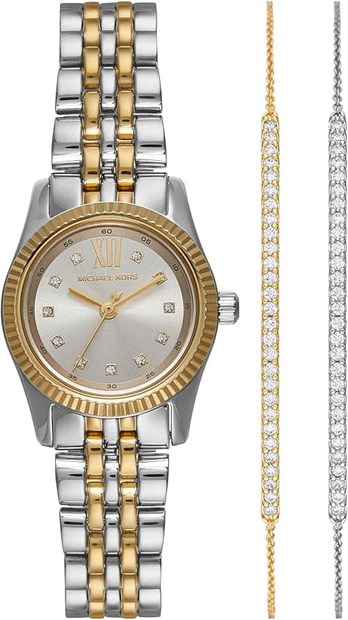 Michael Kors Lexington Three-Hand Two-Tone Stainless Steel Women's Watch and Bracelet Gift Set (Model: MK4815SET) on Amazon.ae - Price Tracker