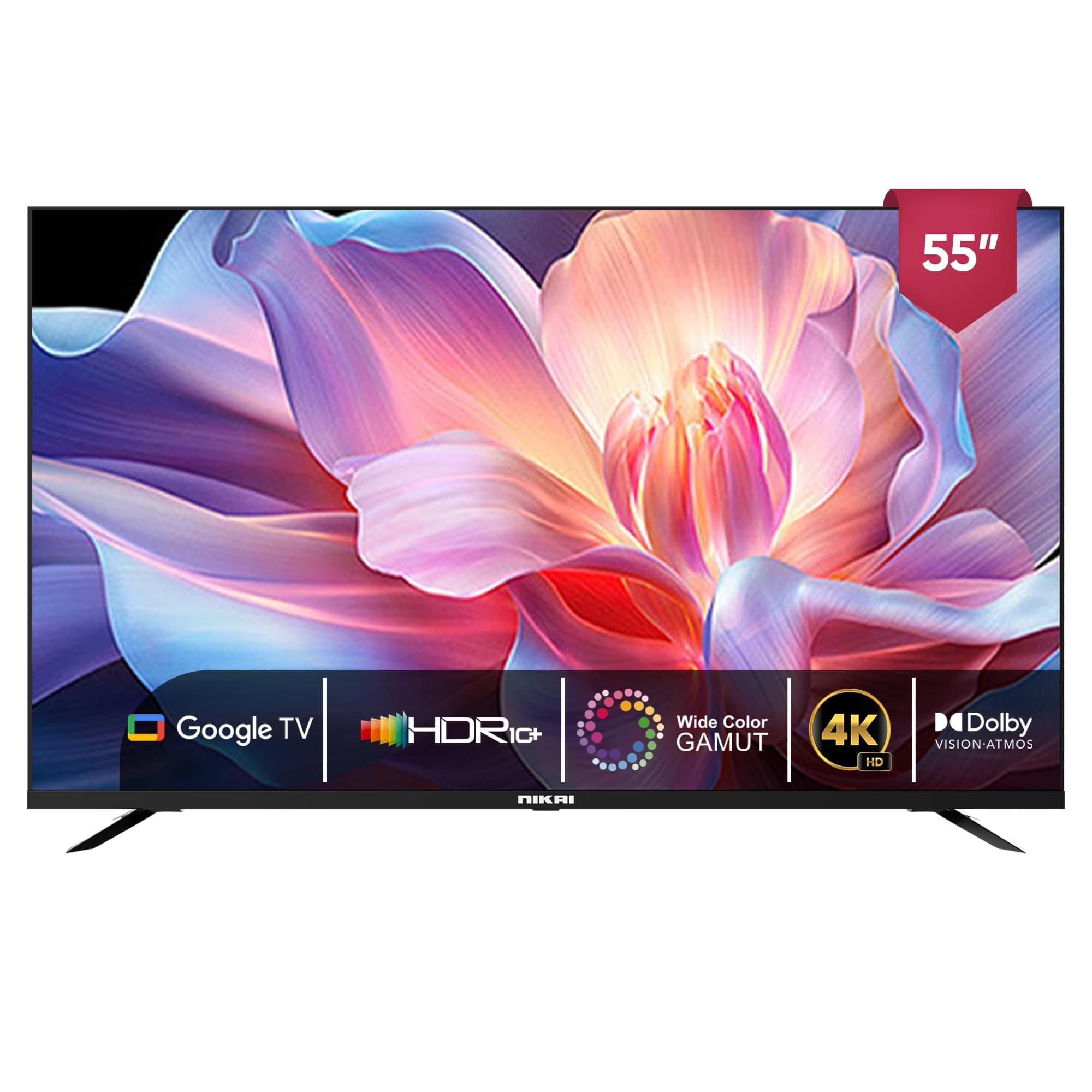 Nikai 55 Inch 4K Ultra HD Smart Google TV, Hands Free Voice Control, Game Master, Dolby Vision + Atmos, 4K HDR10+, Effortless Connectivity with Android & Apple devices - 55NIKGOOGLE (2025 Model) on Amazon.ae - Price Tracker