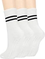 3 Pairs Sticky Grip Pilates Yoga Socks for Women Non-Slip Reformer, Barre, Ballet Dance Workout with Anti-Skid Soles (Extra Traction) - Best Deal Finder