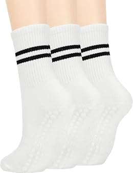 3 Pairs Sticky Grip Pilates Yoga Socks for Women Non-Slip Reformer, Barre, Ballet Dance Workout with Anti-Skid Soles (Extra Traction) - Best Deal Finder