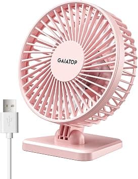 Gaiatop USB Desk Fan, Small But Powerful, Personal Portable Quiet 3 Speeds, Adjustable Mini Table Desktop fan for Cooling Home Office Car Summer Travel Gifts Pink على Amazon.ae - متتبع الأسعار