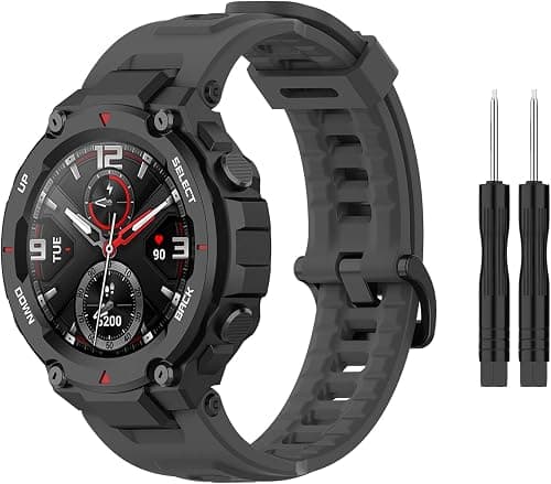 SKEIDO Band Compatible with Amazfit T-Rex/T-Rex Pro Band Soft Silicone Wristbands Replacement Bracelet for Amazfit T-Rex/T-Rex Pro Sport Strap Women men Smart Watch Accessories w/Install Tool على Amazon.ae - متتبع الأسعار