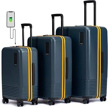 MOKOBARA Iconic Range The Set of 3 Luggage 79cms | Cabin, Medium & Large Size German Makrolon Polycarbonate Hard Shell Suitcase Trolley with 8 Hinomoto Wheels – Ocean Sunray (Blue & Yellow) on Amazon - Best Deal Finder