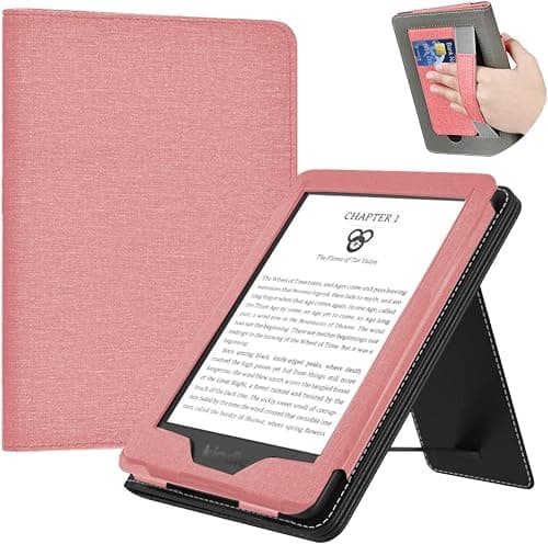 Compatible for Kindle Paperwhite 2024 Case 12th Generation 7 Inch Cover with holder, Lightweight Magnetic Smart Cover with Auto Sleep/Wake for Paperwhite E-Reader Hand Strap,Full Coverage (Pink, 7”) على Amazon.ae - متتبع الأسعار