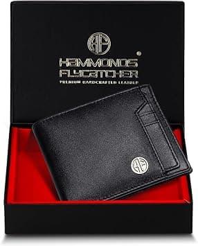 HAMMONDS FLYCATCHER Wallet for Men Leather Original, Mens Wallet, Leather Wallets for Men Stylish, Bi-Fold Wallets for Man, 6 Card Slots, Easy Access Card Slots, Coin Pocket, Gift for Mens, Black, 11 on Amazon.ae - Price Tracker