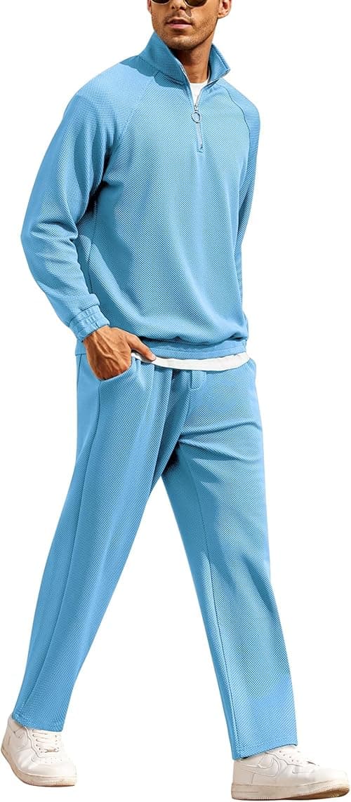 COOFANDY Men's Tracksuit 2 Piece Relaxed Fit Half-zip Sweatsuits Athletic Running Jogging Suit Sets on Amazon.ae - Price Tracker