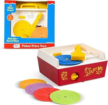Fisher-Price Classics 1697 Music Box Record Player, Baby Musical Toy, Baby Interactive Toy with 10 Songs, Classic Toy with Retro Style Packaging, Pretend Play Toys for Boys and Girls Aged 18 Months+ - Best Deal Finder