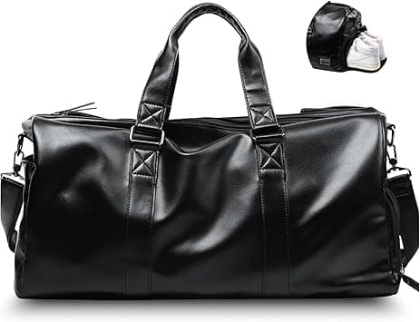 Waterproof Gym Bag for Men & Women | 40L Large Capacity Sports Duffel with Shoe Compartment, Wet Pocket, and PU Leather Design – Travel Bag with Adjustable Shoulder Strap for Gym, Fitness on Amazon.ae - Price Tracker