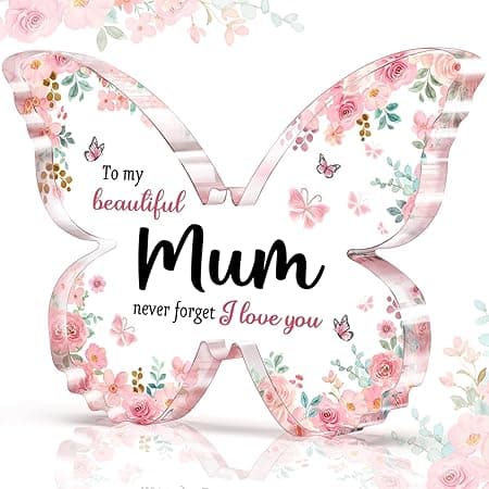 Plaque Gifts for Mum, Present Mum Beautiful Butterfly Engraved Shaped Acrylic Plaque, Best Mum Sentimental Gifts from Daughter Son, Mummy Gifts, Thanksgiving, Mothers Day, Birthday Gifts for Mom - Amazon.ae Price Tracker