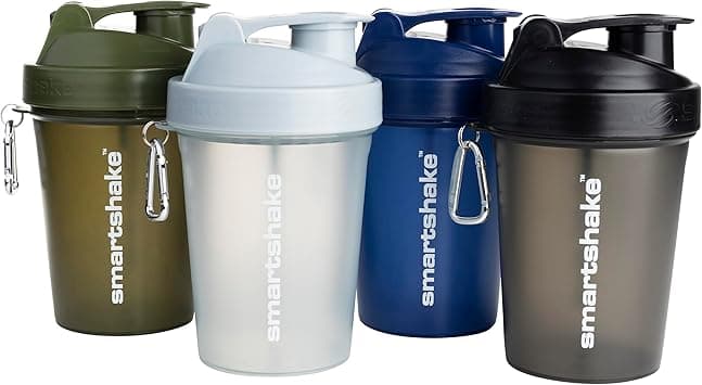 Smartshake Lite 4-Pack Protein Shaker Bottle 400 ml | 13.5 oz - Leakproof Screw-on Lid - BPA Free – Unisex - (Mist Grey, Army Green, Black, Navy Blue) - Amazon.ae Price Tracker