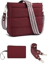 Purses for Women 2PCS Puffer Quilted Crossbody Shoulder Hobo Bags Trendy Ladies Handbag with Coin Wallet 2 Adjustable Straps - Best Deal Finder