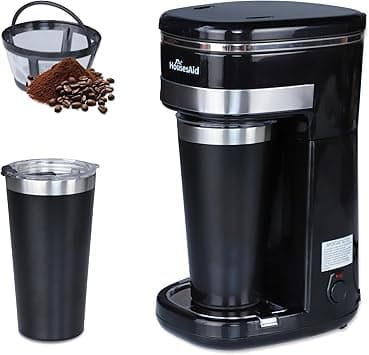 Coffee Machine, Single Serve Coffee Maker, One Cup Coffee Maker with Reusable Filter & One-Touch Control Button, Portable Brewer for Camping, Travel & Home, Easy To Clean& Store, 15oz/450ml, Black on Amazon.ae - Price Tracker