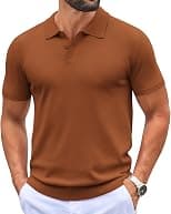 COOFANDY Mens Knit Polo Shirts Casual Short Sleeve Button Polo Shirt Classic Golf Shirts - Best Deal Finder