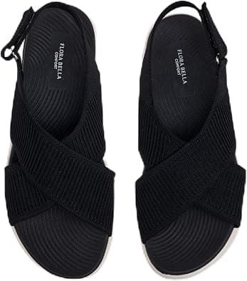 Flora Bella By Shoexpress Womens Cross Strap Sandals With Hook And Loop Closure on Amazon.ae - Price Tracker