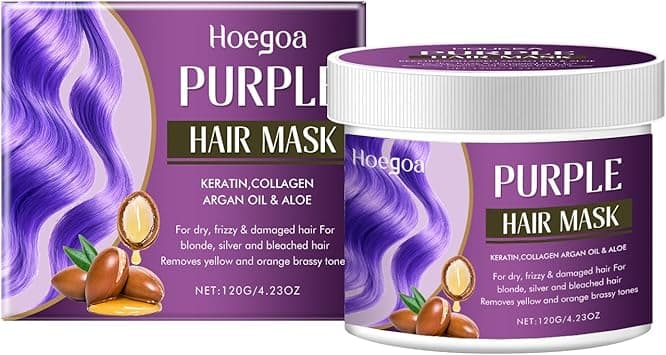 Purple Hair Mask - Keratin, Collagen & Argan Oil, Hydrating Repair for Dry, Frizzy & Damaged Hair, 4.23 oz on Amazon.ae - Price Tracker