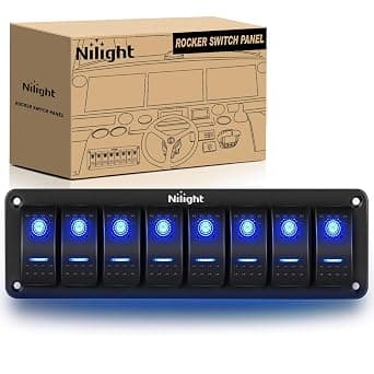 Nilight 8 Gang Rocker Switch Aluminum Panel Toggle Dash 5 Pin ON/Off Pre-Wired Switches Rocker Switch Panel Waterproof Switches for 12V/24V Automotive Cars Marine Boats RVs Trailers,2 Years Warranty - Amazon.ae Price Tracker