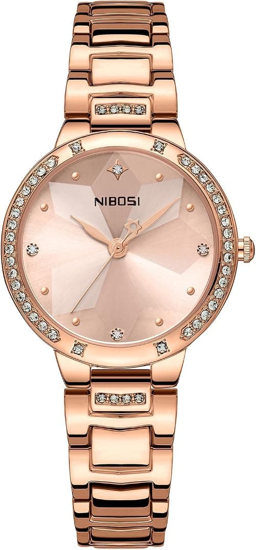 NIBOSI Women's Watches Analog Quartz Ladies Wrist Watch Dainty Rose Gold Minimalist Vintage Luxury Diamond Stainless Steel Strap Classic Dress Watches for Women على Amazon.ae - متتبع الأسعار