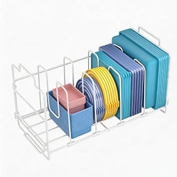 Pot Lid Organiser Kitchen, Food Storage Box Pot Lid Holder Organiser Kitchen with 4 Adjustable Dividers, Lid Holder for Cupboard Drawer on Amazon.ae - Price Tracker