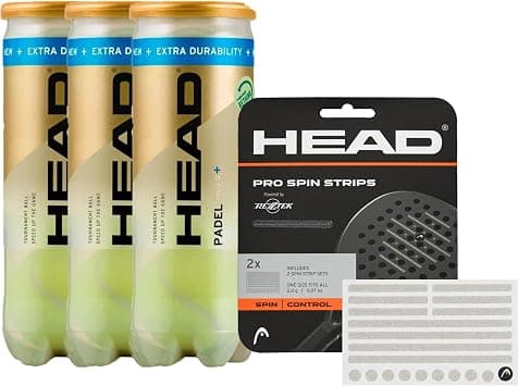 Padel Bundle - Head Padel Pro S+ 3 Pack (9 Balls) & Rezztek Pro Spin Strips for Padel Racquets - Bundle for Maximum Spin and Optimal Control - Best Deal Finder