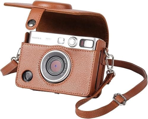 Case for Fuji Mini EVO,Camera Case Compatible for Fuji Mini EVO Camera with Adjustable Shoulder Strap in Brown Lychee Texture Horizontal Style on Amazon.ae - Price Tracker