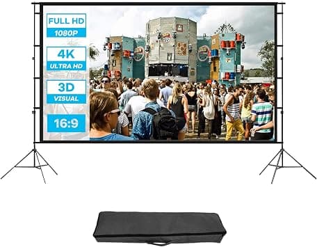 Beauenty Projector Screen with Stand, 150 inch Foldable Portable Projection Screen 16:9 4K Indoor Outdoor Projector Wrinkle-Free Movie Screen (150 inch + Stand) on Amazon.ae - Price Tracker