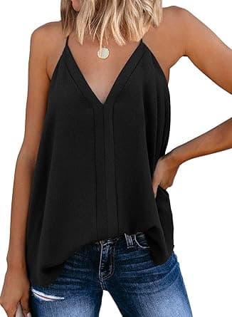 miduo womens Loose Summer V Neck Cami Shirts Sleeveless Tanks Tops Loose Summer V Neck Cami Shirts Sleeveless Tanks Tops on Amazon.ae - Price Tracker