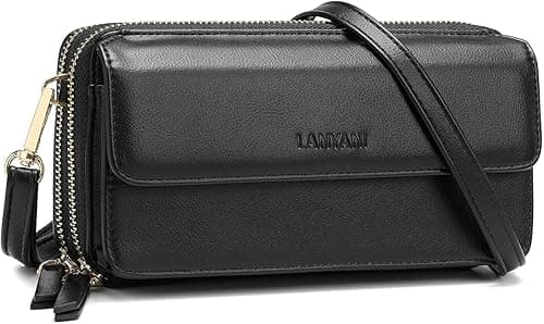Lanyani RFID Crossbody Wallet Wristlet Purse with Phone Pocket For Women Vegan Leather on Amazon.ae - Price Tracker